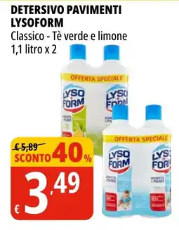 Tigros Detersivo pavimenti Lysoform Classico offerta