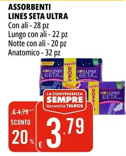 Tigros ASSORBENTI LINES SETA ULTRA offerta