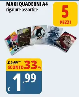 Tigros MAXI QUADERNI A4 offerta