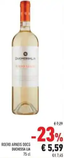 Conad Roero arneis docg Duchessa Lia offerta