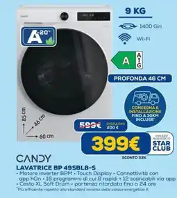 DIMOStore Candy lavatrice BP 49SBL8-S offerta
