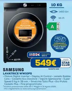 DIMOStore Samsung lavatrice WW10FG offerta