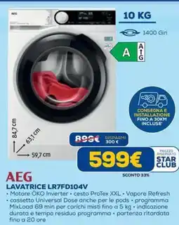 DIMOStore AEG lavatrice LR7FD104V offerta