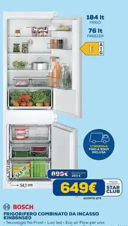 DIMOStore Bosch frigorifero combinato da incasso KIN86NSEO offerta