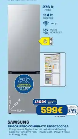 DIMOStore Samsung frigorifero combinato RB38C600DSA offerta