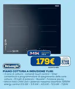 DIMOStore Delonghi piano cottura a induzione YL161 offerta