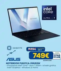 DIMOStore Asus notebook F1607CA-MB193W offerta