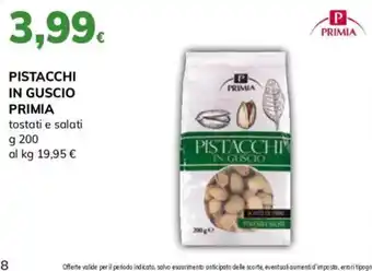 Basko Pistacchi in guscio Primia offerta