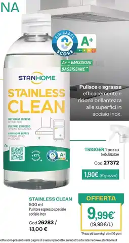 Stanhome Stanhome stainless clean offerta