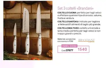 Stanhome Set 3 coltelli «Brandani» offerta