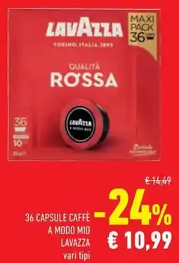 Conad 36 capsule caffe a modo mio Lavazza offerta