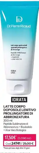 Stanhome Dr.Pierre Ricaud Latte Corpo Dopo Sole Lenitivo Prolungatore di Abbronzatura offerta