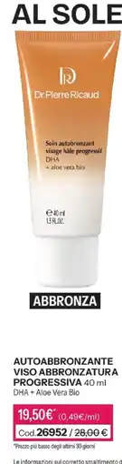 Stanhome Dr.Pierre Ricaud Soin autobronzant visage hâle progressif offerta