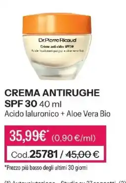 Stanhome Dr.Pierre Ricaud Crema anti-ride SPF30 offerta
