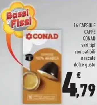 Conad 16 capsule caffè Conad offerta