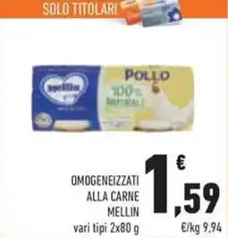 Conad Omogeneizzati alla carne Mellin offerta