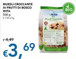 Migross Supermercati e Market MUESLI CROCCANTE AI FRUTTI DI BOSCO WITA offerta