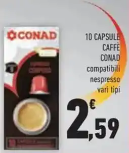 Conad 10 capsule caffe Conad offerta
