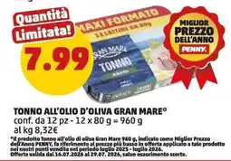 PENNY TONNO ALL'OLIO D'OLIVA GRAN MARE offerta