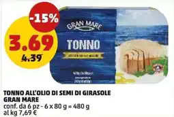 PENNY TONNO ALL'OLIO DI SEMI DI GIRASOLE GRAN MARE offerta