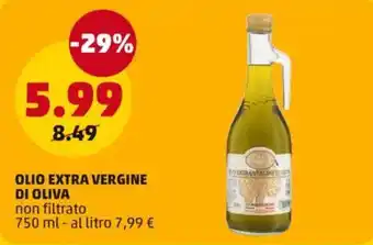Olio extra vergine di oliva non filtrato