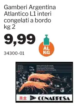 GrosMarket Gamberi Argentina Atlantico L1 interi congelati a bordo offerta
