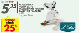 Italmark Mozzarella Fior di Latte Tradizionale Pugliese Caseificio Palazzo offerta