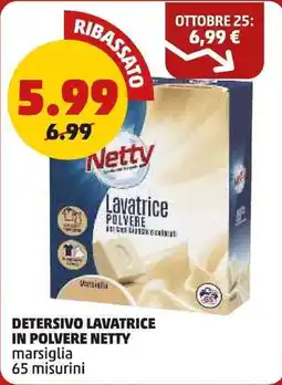 PENNY Detersivo lavatrice in polvere Netty marsiglia offerta