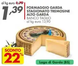 Italmark Formaggio Garda Stagionato Tremosine Alto Garda Banco Taglio offerta