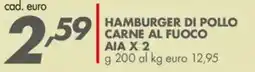 Italmark HAMBURGER DI POLLO CARNE AL FUOCO offerta