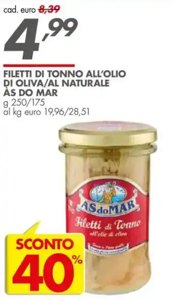 Italmark Filetti di Tonno AS do MAR offerta