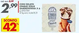 Italmark Coni gelato Cinque Stelle Sammontana offerta