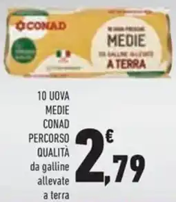 Conad 10 uova medie Conad Percorso Qualità offerta