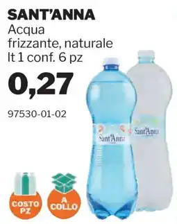 GrosMarket Acqua frizzante, naturale Sant'Anna offerta