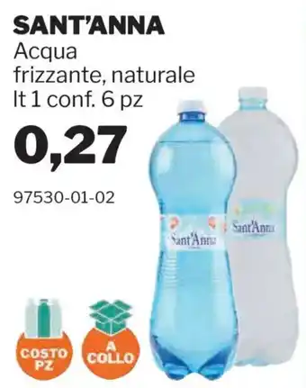 GrosMarket Acqua frizzante, naturale Sant'Anna offerta