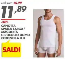 Italmark CANOTTA SPALLA LARGA/MAGLIETTA GIROCOLLO UOMO COTONELLA offerta