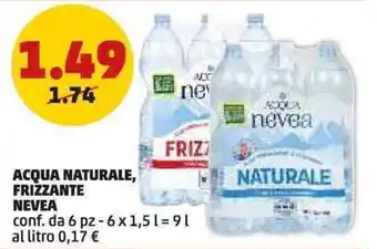 PENNY Acqua Naturale Frizzante Nevea offerta