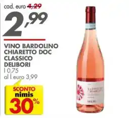 Italmark Vino Bardolino Chiaretto DOC Classico Delibori offerta