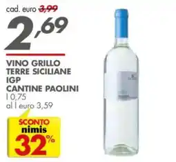 Italmark Vino Grillo Terre Siciliane IGP Cantine Paolini offerta