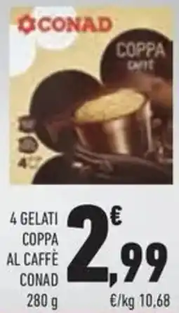 Conad 4 gelati coppa al caffè Conad offerta