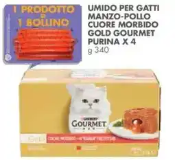 Italmark Umido per gatti manzo-pollo cuore morbido gold gourmet purina offerta