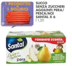 Italmark Succo senza zuccheri aggiunti pera/ pesca/ace santal offerta