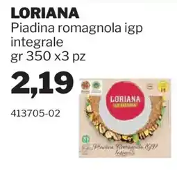 GrosMarket LORIANA Piadina romagnola igp integrale offerta
