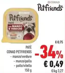 Conad Patè Conad Petfriends offerta