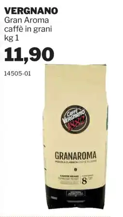 GrosMarket VERGNANO Gran Aroma caffè in grani offerta