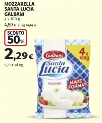 Ipercoop Mozzarella Santa Lucia Galbani offerta