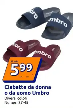 Action Ciabatte da donna o da uomo Umbro offerta
