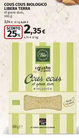 Ipercoop Cous cous biologico offerta