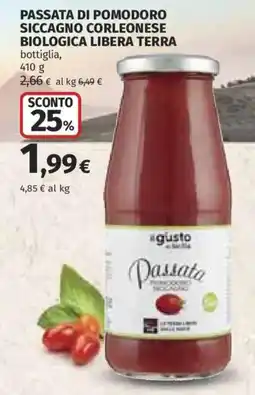 Ipercoop Passata di pomodoro Siccagno Corleonese biologica libera terra offerta