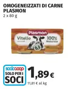 Ipercoop Omogeneizzati di carne Plasmon offerta